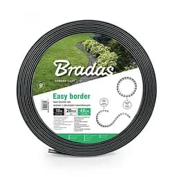 Бордюр газонний Bradas EASY BORDER 40 мм х 10 м з комплектом кілків гафіт OBEGY4010SET