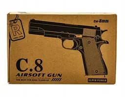 Іграшковий пістолет для страйкболу Airsoft Gun C.8 реалістична ігрова модель Чорний - мініатюра 7
