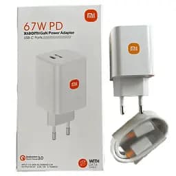 Мережевий зарядний пристрій Xiaomi MDY-13-ES 67W USB-C + кабель Type-C to Type-C HC - мініатюра 2