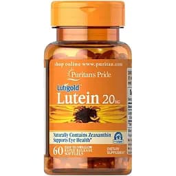 Лютеїн для зору з зеаксантином Puritan's Pride Lutein with Zeaxanthin 20 мг 60 капсул
