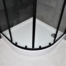 Душова кабіна Dusel EF-182B Black Matt 100x100, Чорний матовий, Універсальна, прозрачний, Чорний матовий, 100x100 - мініатюра 10