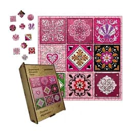 Дерев'яний фігурний пазл Плитка Мрійлива, А3, Картонна коробка 200 елементів