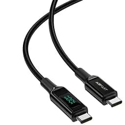 Дата кабель Acefast C6-03 USB-C to USB-C 100W zinc alloy digital display braided (2m) Black - мініатюра 2