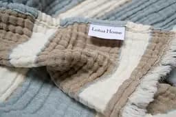 Рушник Lotus Home - Milana muslin lead blue-khaki 80x160 - мініатюра 5