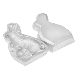 Форма алюминиевая пасхальная "Заяц с корзинкой" для выпечки праздничного цельного кекса 15х10 см, Ласунка 84076