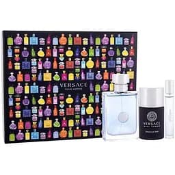 Подарунковий набір Versace Pour Homme туалетна вода 100 мл дезодорант 75 мл атюра 10 мл