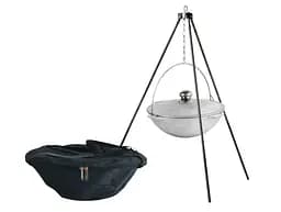 Казан алюмінієвий азіатський Brizoll 4 л з дужкою, кришкою, триногою та чохлом