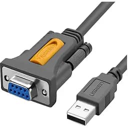 Кабель для передачі даних USB to COM F 1.5m DB9 RS-232 CR104 black Ugreen (20201)