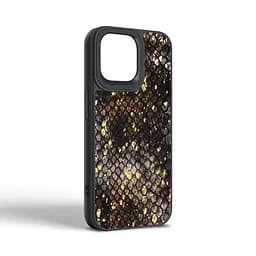 Кожаный чехол для Apple iPhone 14 Pro Max, Harder Nagas, черный, термополиуретан ТПУ + экокожа с имитацией кожи Наги, панель, защита корпуса, противоударный, микрофибра, рамка вокруг камеры, защита всего корпуса, (ARM76757) - мініатюра 2