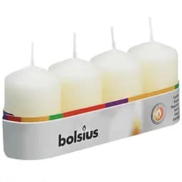 Свічки Bolsius стовпчик 6 х 4 см кремові 4 шт. (566705)