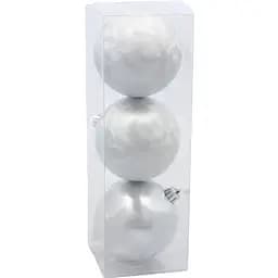 Комплект ялинкових кульок Chomik пластикові 8 см сріблясті 3 шт. (GIF3870)
