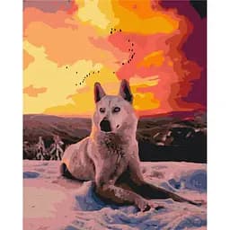 Картина по номерам на підрамнику Brushme Арктичний вовк