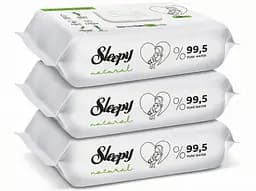 Вологі серветки для дітей Sleepy Naturаl Baby 60 шт. Комплект 3 упаковки. Догляд за чутливою шкірою малюка