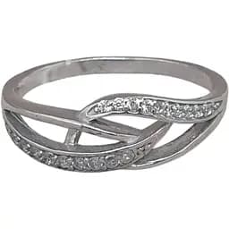 Срібне кільце Агні Щирість з фіанітами. 1888/9Р-CZ 17