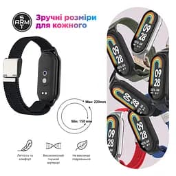 Ремінець для Xiaomi Smart Band 10/9/8, Braided Solo Loop, зелений, нейлоновий плетений браслет, еластичний змінний ремінець для фітнес-трекера з надійним кріпленням, ArmorStandart (ARM86882) - мініатюра 5
