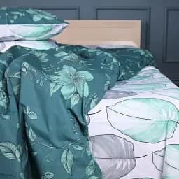 Простыня Mirson 17-0718 Emerald Foliage 150х220 см Ranforce Elite белая (2200010685176)