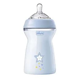 Бутылочка для кормления Chicco Natural Feeling, Color, c силиконовой соской, 330 мл, голубой (81335.20)