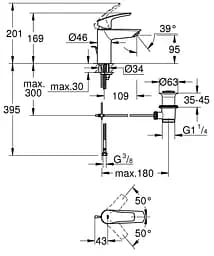 Змішувач для умивальника S-Size Grohe Eurosmart New 33265003 Хром - мініатюра 5
