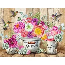 Набор для творчества алмазная картина Фиолетовая эстетика цветов Strateg HEG87084, 30x40 см