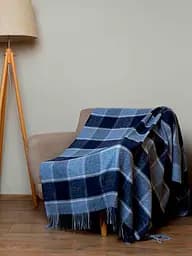 Плед вовняний Vladi Палермо 140x200 блакитно-чорно-білий 7