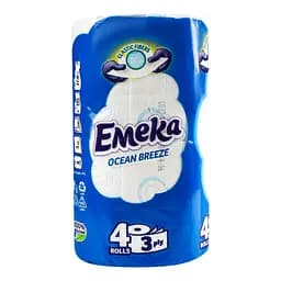 Тришаровий туалетний папір Emeka Ocean Breeze Океанський бриз 4 рулони (75743) - мініатюра 4