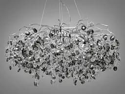 Дизайнерская хрустальная люстра в гостиную, 10 ламп, хром.