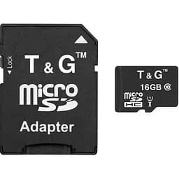 Карта памяти TG microSDHC, 16Gb, Class10 UHS-I U1, SD адаптер (TG-16GBSD10U1-01)