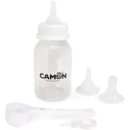 Набор для кормления Camon с мерной ложкой 10 мл, тремя пустышками и иглой для прокалывания пустышки 150 мл