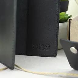 Подарунковий чоловічий набір HandyCover №50: Гаманець + обкладинка на паспорт + ключниця (чорний) - мініатюра 4