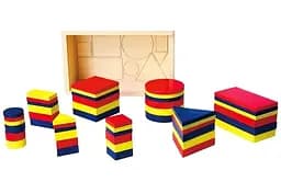 Логічні блоки Дьенеша Viga Toys 56164U Набір для навчання 48 деталей різної форми та кольору - мініатюра 3
