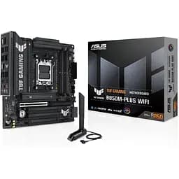 Материнська плата AM5 Asus TUF GAMING B850M-PLUS WIFI, B850, 4xDDR5, Int.Video (CPU), 4xSATA3, 3xM.2, 1xPCI-E 5.0 x16, 1xPCI-E 4.0 x1, ALC1220P, Realtek 2.5Gb, WiFi 6E, Bluetooth 5.3, 10xUSB 3.2 / 6xUSB 2.0, HDMI/DP, MicroATX