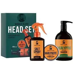 Подарунковий набір для чоловіків Head Set: шампунь Eucalyptus 500 мл + сольовий спрей 120 мл + паста для моделювання волосся 100 мл