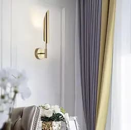 Бра в корпусі латунь з металевим видовженим плафоном Line F W 1825