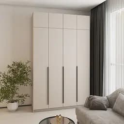 Шафа 4-дверна з антресоллю MebelStar Оскар ДСП BL-B, блок шухляд 160x52x260 см Кашемір (MBS-5025)