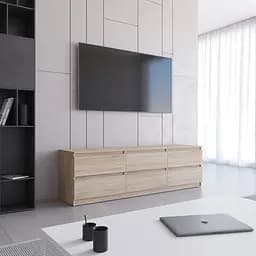 Тумба під телевізор Vays R-12, 6 шухляд без ручок, ЛДСП, 180×40×53 см - мініатюра 2