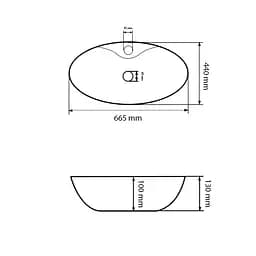 Умивальник VBI Oratino white накладний VBI-015503, Білий - мініатюра 4