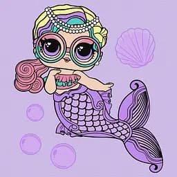 Картина за номерами L.O.L. Surprise Mermaids Miss Sea Ideyka KHO6263, 40х40 см