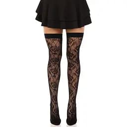 Чулки Leg Avenue Wild rose net thigh highs One Size