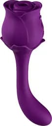 Подвійний вібратор з вакуумною стимуляцією Stymulator Rose S-E05 purple