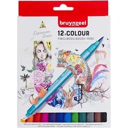 Набор линеров-кистей Bruynzeel BRUSHPEN двусторонних 12 шт.