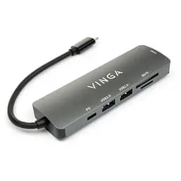 Концентратор Vinga USB Type-C 3.1 to HDMI+USB3.0+USB 2.0+SD/microSD+PD 6in1 (VHC6) - мініатюра 2