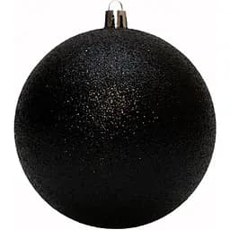 Ялинкова куля Linhai D10 см чорний гліттер пластик (891862)
