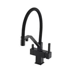 Змішувач для кухні під фільтр з гнучким виливом чорний матовий Frap G4395-66 Чорний матовий