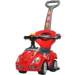 Машинка-толокар Bambi M 4205-3, 2 в 1 с родительской ручкой красная (23836)