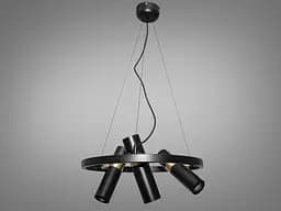 Елегантна підвісна люстра Loft на 6 ламп, чорний+золото