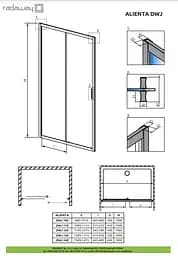 Душові двері Radaway Alienta DWJ 1300x1900 безпечне скло, хром (10260130-01-01) - мініатюра 2