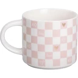 Чашка керамічна Liling Rongxiang Ceramic 350 мл біла з рожевим RX-N240126WP