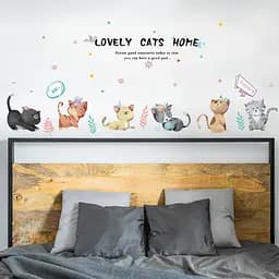 Наклейка 3D UKC у спальню прикраса на будь-яку поверхню Cats Home