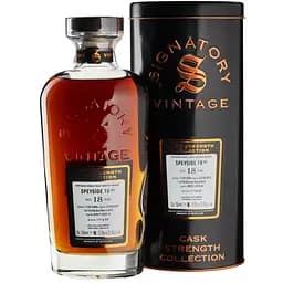 Віскі Signatory Vintage Speyside 18 yo Cask Strength Single Malt Scotch Whisky 57.5% 0.7 л в тубусі