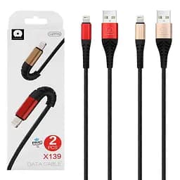 Кабель WUW X139 Lightning Black 2psc Gold / Red
